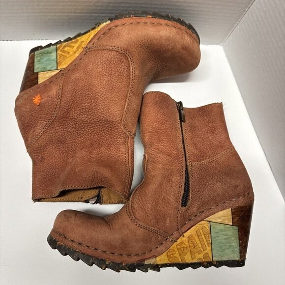 The Art Company Booties Ankle Boots Woman 37 Leather Suede Brown - Picture 4 of 8